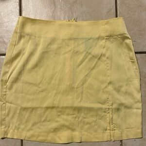 Yellow Satin Skirt F21 Forever21 Size Small
